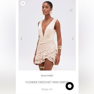 PatBO Cream Crochet Mini Dress